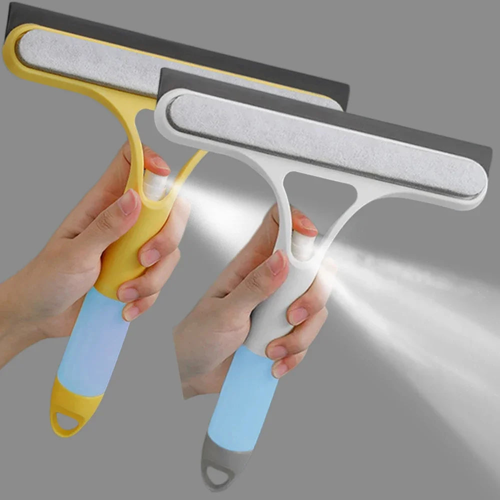 Glass Cleaning Wiper with Spray Bottle
