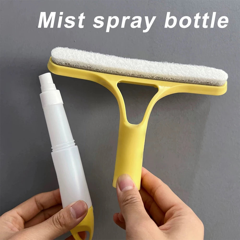 Glass Cleaning Wiper with Spray Bottle