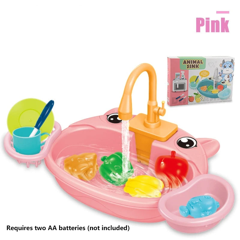 Kids Play Kitchen Sink with Circulating Water