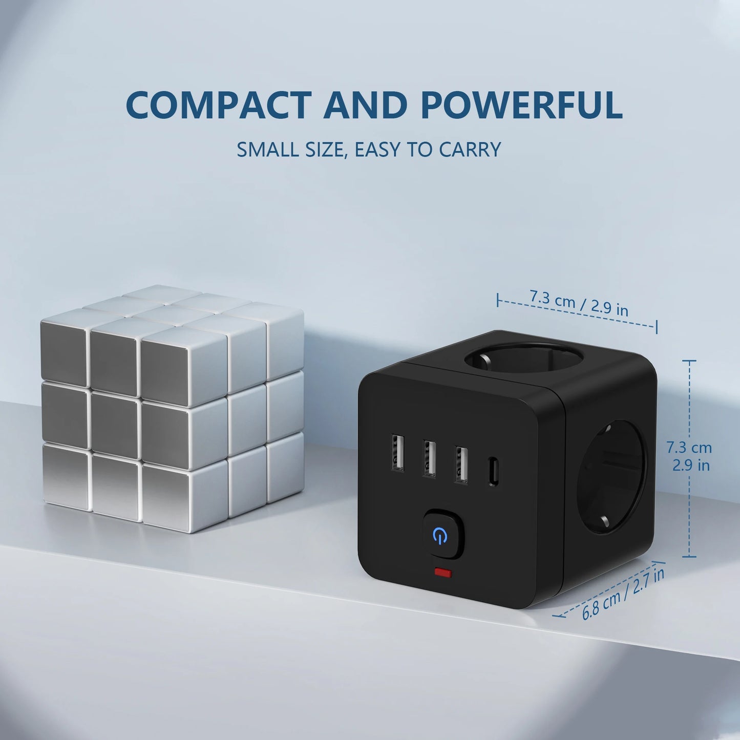 7-in-1 EU Power Strip with Surge Protection