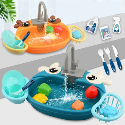Kids Play Kitchen Sink with Circulating Water