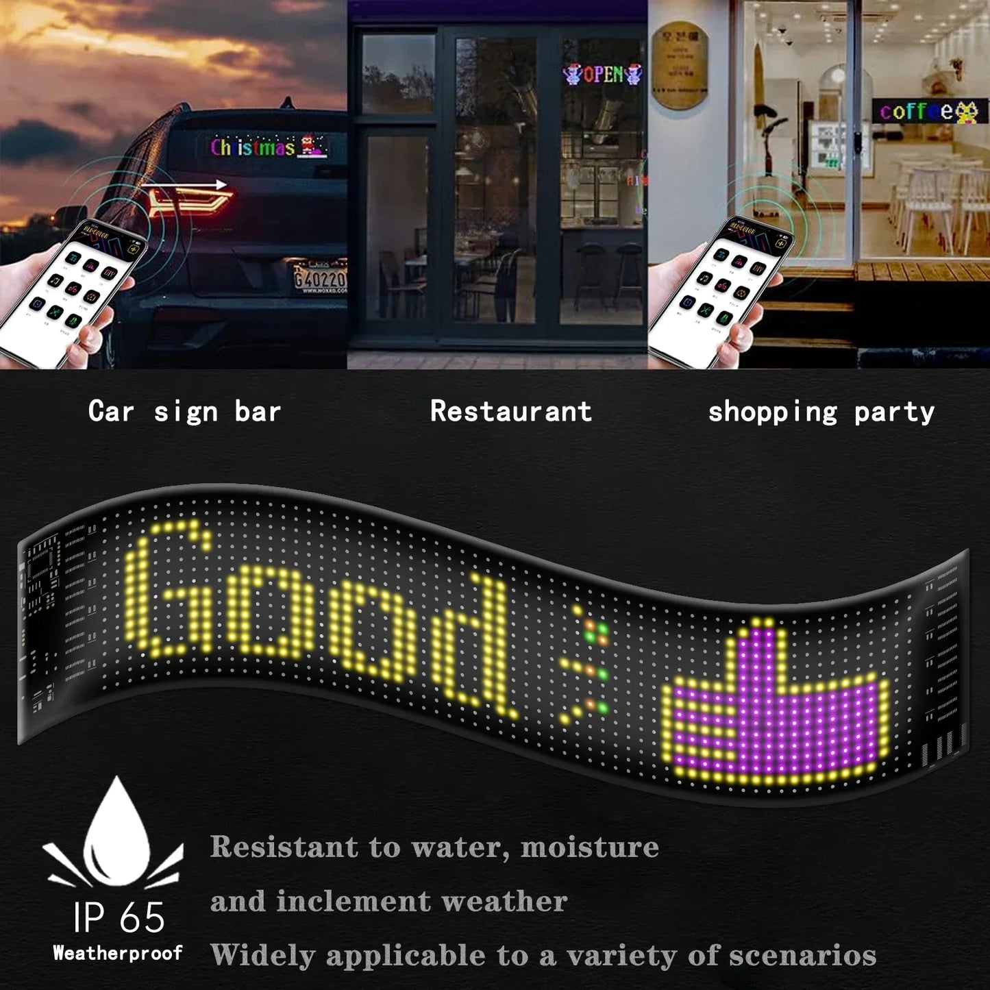 Flexible LED Sign for Car