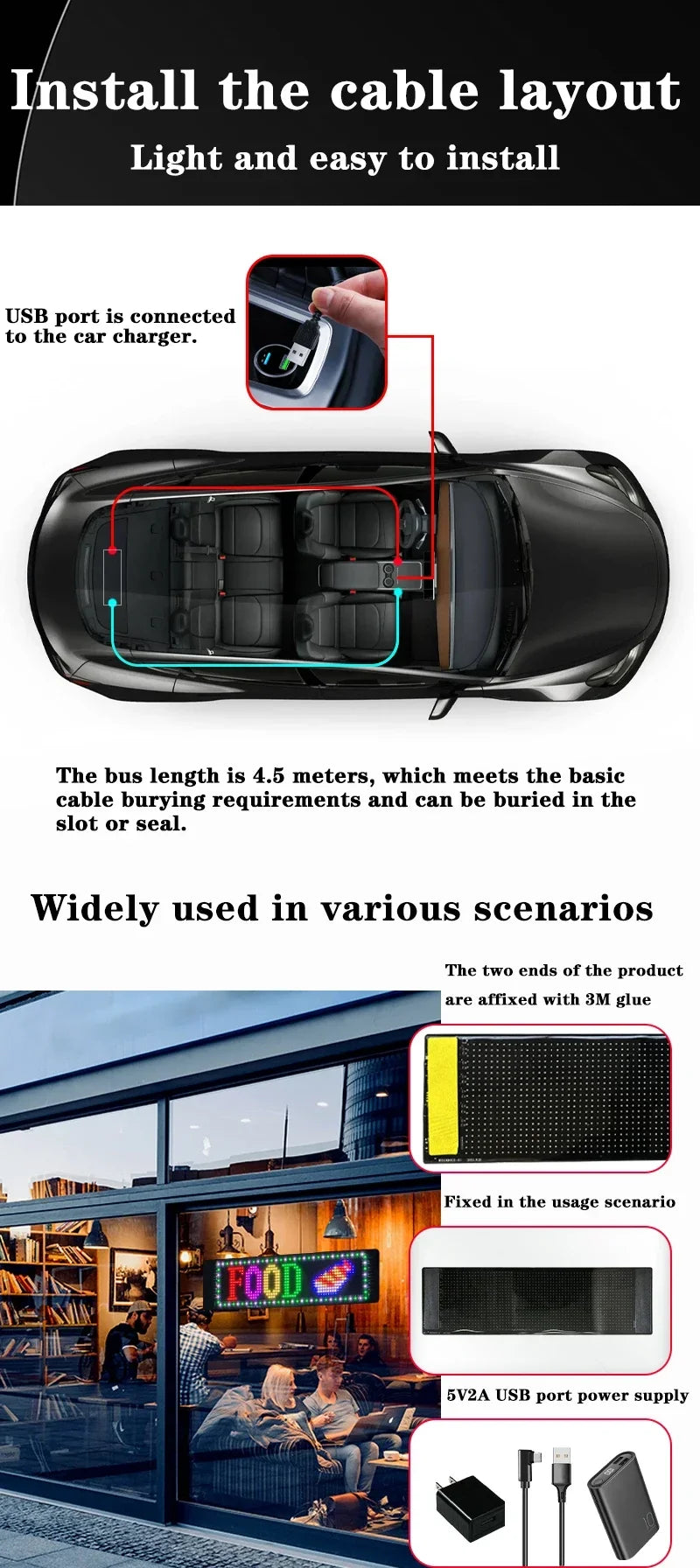 Flexible LED Sign for Car
