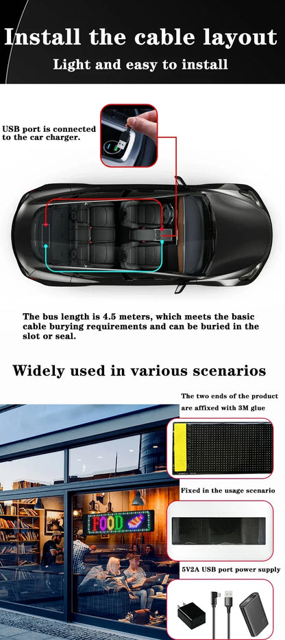 Flexible LED Sign for Car
