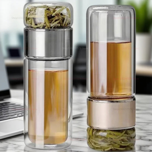 420ml Glass Tea Tumbler with Infuser