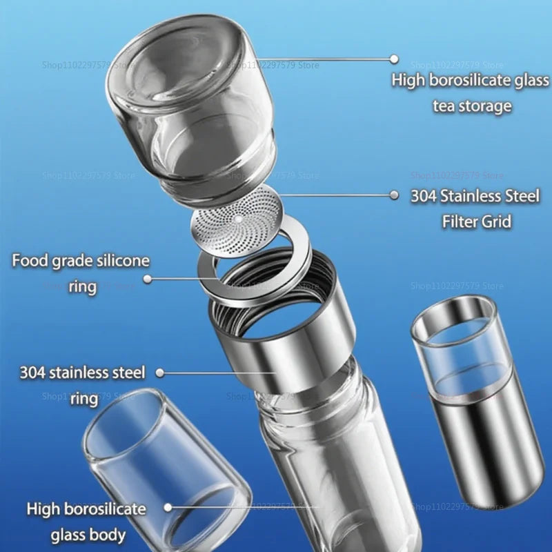 420ml Glass Tea Tumbler with Infuser