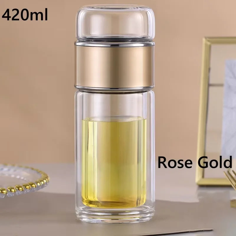 420ml Glass Tea Tumbler with Infuser