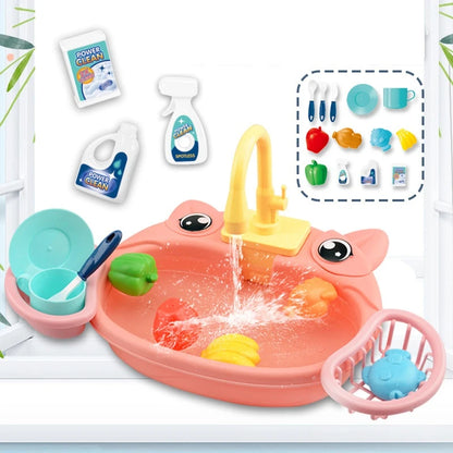 Kids Play Kitchen Sink with Circulating Water