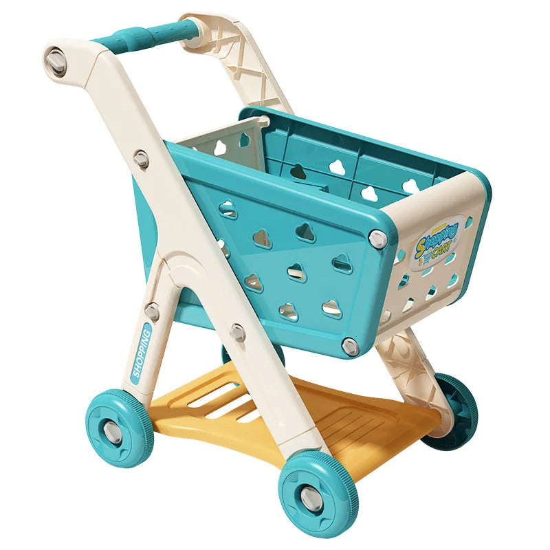 Kids Shopping Cart Toy with Play Food & Music