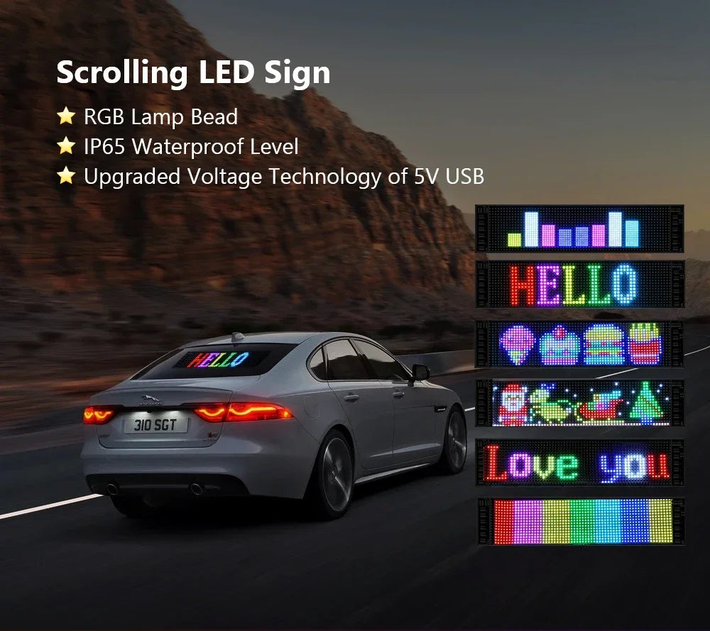 Flexible LED Sign for Car