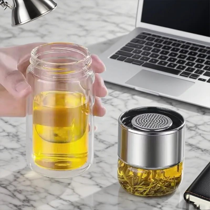 420ml Glass Tea Tumbler with Infuser