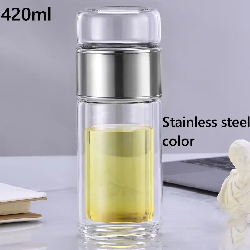 420ml Glass Tea Tumbler with Infuser