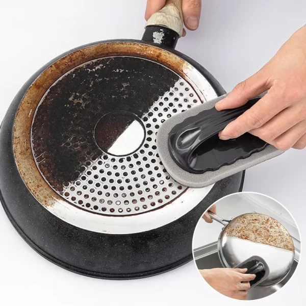 Magic Emery Sponge Brush - Strong Decontamination Cleaning Tool with Handle